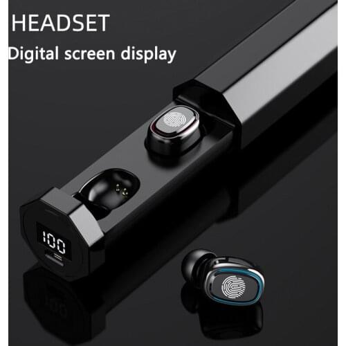 B9 TWS Bluetooth 5.1 Earphones Pull Charging Box Wireless Headphone 9D Stereo Sports Waterproof Earbuds Headset With Microphone