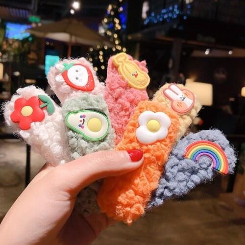 Hair Clip Lamb Hair Clip Mori Young Girl Hair Clip Plush Edge Clip Children