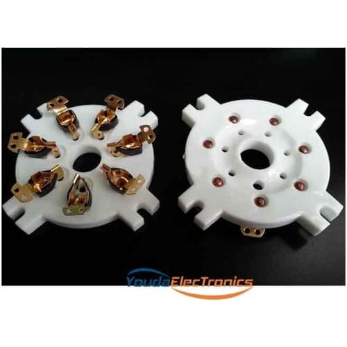 1PC Gold Plated 7pin ceramic Vacuum tube socket for 6C33 FU29 FU19 FU32 FU30