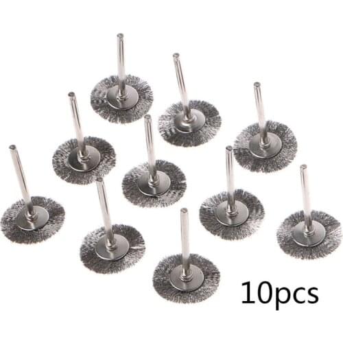 10pcs 22mm Platinum Blade Stainless Steel Wire Wheel Brush Rotary Tool for Mini Drill Polishing