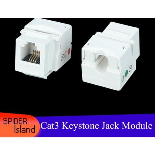 100pcs New Cat3 Rj11 Tel Phone Module Gold-plated 4 Core Cat 3 Keystone Jacks Connector