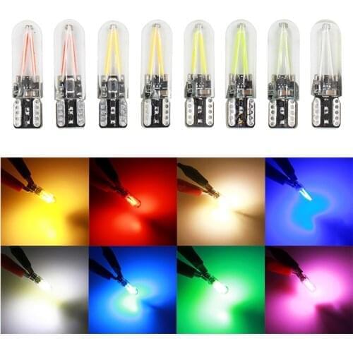 100pcs W5W LED T10 194 168 COB Glass car light Led Filament Light Auto Automobiles Reading Dome Bulb Lamp car styling 12v