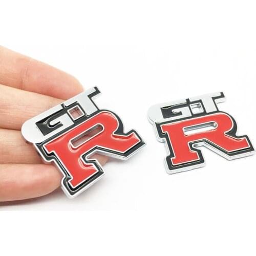 2PCS/Set 3D Metal Car Decoration Sticker GTR Emblem Sticker For Nissan Tiida Teana Skyline Juke X-trail Almera Qashqai 350Z 370Z