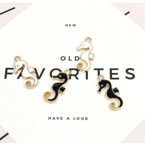 20pcs/Lot Sea Horse Diy Handmade Oil Enamel Charms Design for Jewelry Making Earring Bracelet or Necklace