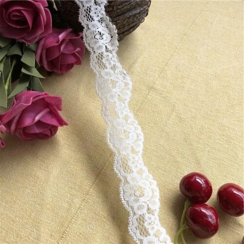 3cm S1058 white cream elastic stretchy lace trim diy clothing accessories apparel sewing fabric dress shorts decoration lace