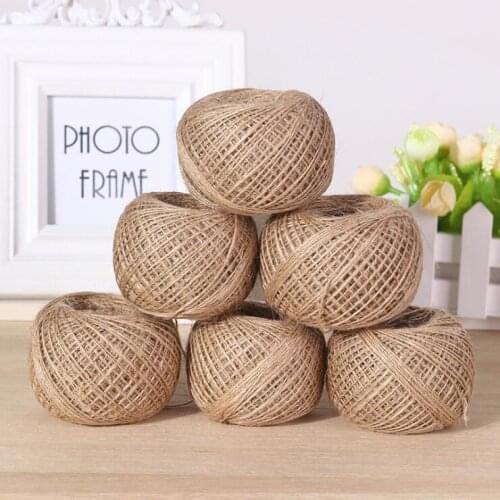50m/lot Small Natural Jute Twine Cord DIY Accessory Hemp Rope String 2MM Rustic Wrap Photo Paper Crafting Wedding Scrapbooking