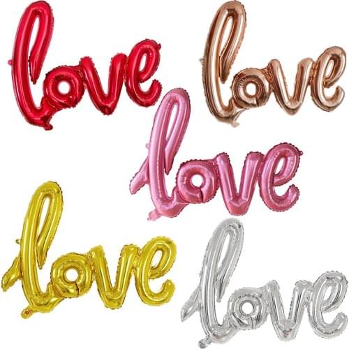 50pcs 108cm Ligatures Love Letter Foil Balloon Anniversary Wedding Valentines Birthday Party Decoration Champagne Cup Photo Prop