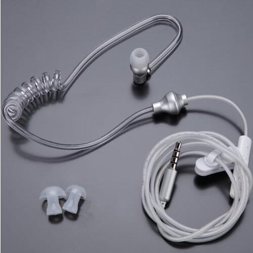 Acoustic Radiation Protection Anti-Radiation FBI Headphones Air Tube Handsfree Earphone with Microphone Volume Control Ear Hook