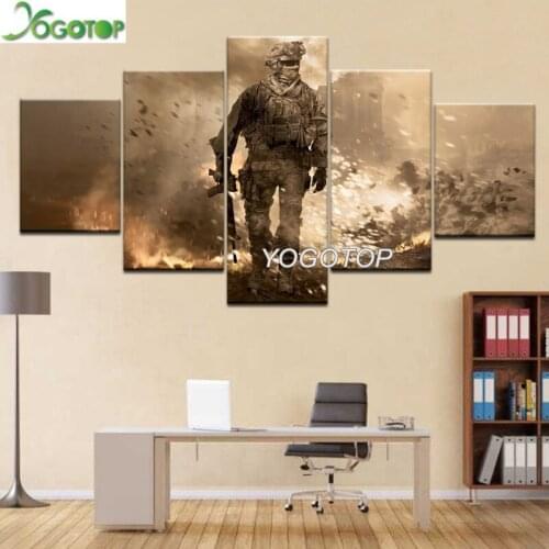 Diy Diamond Painting 5D Full Drill Mosaic Diamant Embroidery rhinestone Wall Art 5 Pieces battlefield Warrior Soldier Gun ML1153