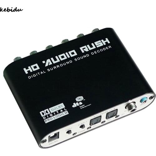 Kebidu Newest Digital AC3 Optical to Stereo Surround Analog HD 5.1 Audio Decoder 2 SPDIF Ports HD Audio Rush for HD Players DVD