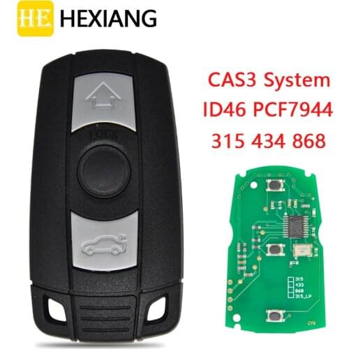 HE Xiang Car Remote Key For BMW X5 X6 Z4 1/3/5/7 Series CAS3 System ID46 PCF7944 315 434 868 MHz Auto Smart Control Replace Key