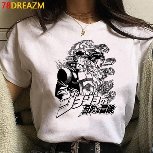Jojo Bizarre Adventure t shirt top tees male tumblr print streetwear aesthetic harajuku top tees t shirt graphic tees women