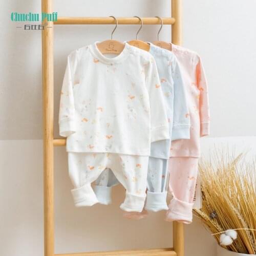Cotton Long Sleeve Infant Baby Bodysuit Set Baby Boys Girls Clothes 2PCS Baby Pajamas Unisex Kids Clothing Sets Clothing Outfits