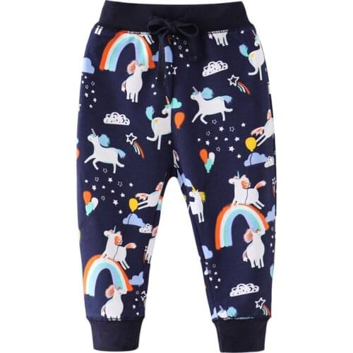 Jumping Meters Girls Sweatpants With Unicorns Printed Fashion Children Trousers Autumn Spring Kids Girls Pants New Baby Clothing