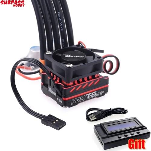 Waterproof Rocket TS160 Turbo 160A Sensored Brushless ESC Speed Controller 6V/3A BEC with Programmer Card for 1/10 1/12 RC Car