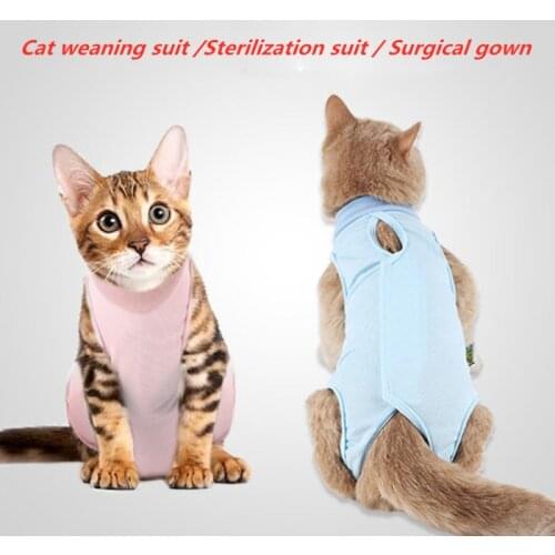 Pet Cat Recovery Suit Shirt Clothes,Collar Alternative for Cats Prevent After Surgery Wear Anti Pet Licking Wounds Drop