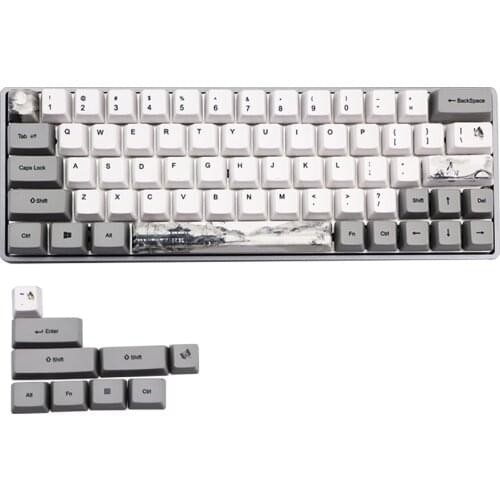 Beautiful Ink Dye-Sublimation Keycaps PBT OEM Profile 73/122 Keys For GH60 GK61 For For 61/64/68/84/87/96 Mechanical Keyboard