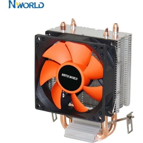 Nworld 2 Heatpipes CPU Cooler Aluminum Heatsink TDP 18dab Super Silent CPU Fan For LGA 775/1150/1151/1155/1156/1366 & FM1/2