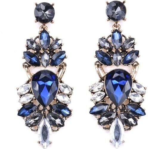 Hot selling Earrings retro court trend alloy earrings Bohemian style inlaid with crackle Gemstone Earrings Fashion Party