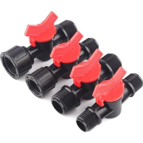 2pcs 1/2" 3/4" Thread Mini Ball Valve Garden Water Connectors Greenhouse Irrigation Valve Hose Switch Water Controllers