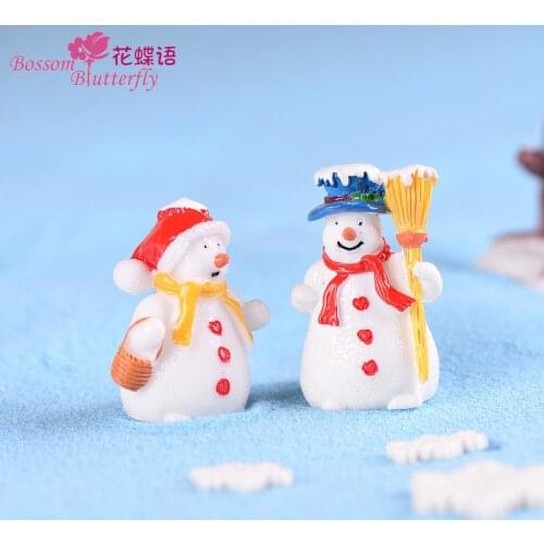 Miniature Christmas Figurines Bonsai Ornament Snowman Mini Home Decorations Garden Micro Landscape Cute Xmas Tree Ornament