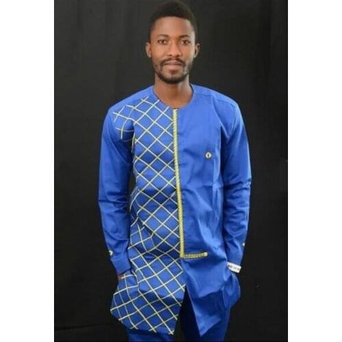 Mens Luxury African Print Long Sleeve Shirt Newest Hot Sale Fits Africa Clothing X3