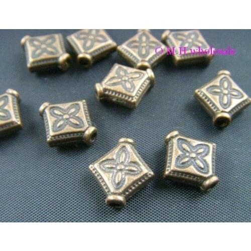 OMH wholesale free ship! 25pcs golden rhomb spacer beads Jewelry metal beads 10x9x3.5 mm ZL503