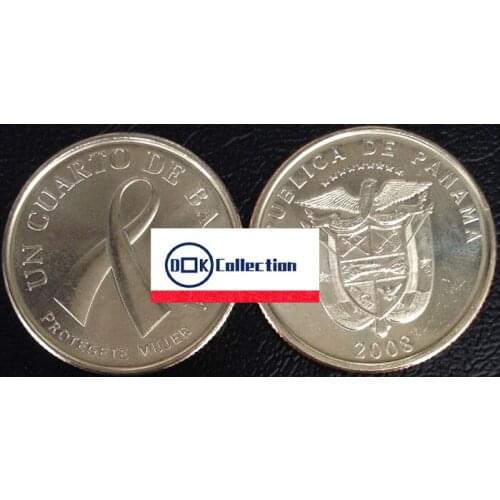 Panama 1/4 (0.25) Balboa Commemorative Coin 2008 100% Real Unc Genuine Original Coins Collection Coin