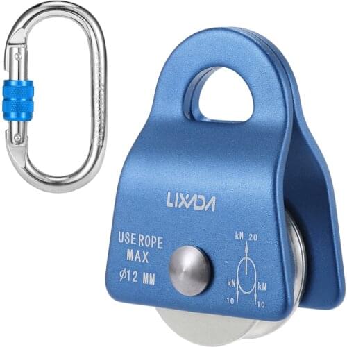 Lixada 20kN Bearing Mobile Pulley with 25kN Screw Locking Carainber Rigging Climbing Accessories Camping Equipment