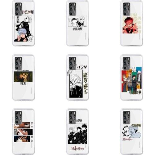 Jujutsu Kaisen Japan Anime Phone Case Transparent For Huawei honor V 9 8 10 20 7 i S A C X pro lite play Soft TPU Mobile bags