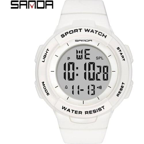 SANDA 2021 Fashion Casual Womens Watches Waterproof Digital Watch Sports Wristwatches For Female Clock Relogio Feminino 6006