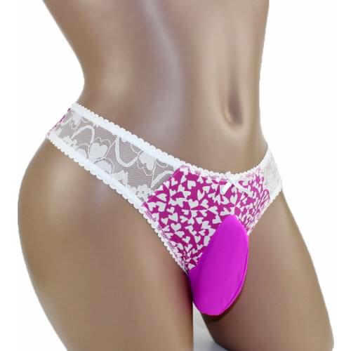 Sexy Men Lace THONG TBACK Bikini Briefs Underwear Sissy Pouch Panties Penis Pouch Panties L XL XXL