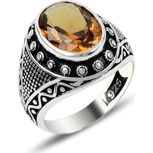 Silver 925 Sterling Zultanite Cubic Zirconia Men Ring