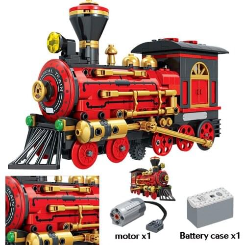 City Train Series Electric Classical Technic vehicle Model building blocks Power fun ctions DIY bricks Kids Toys friends Creator