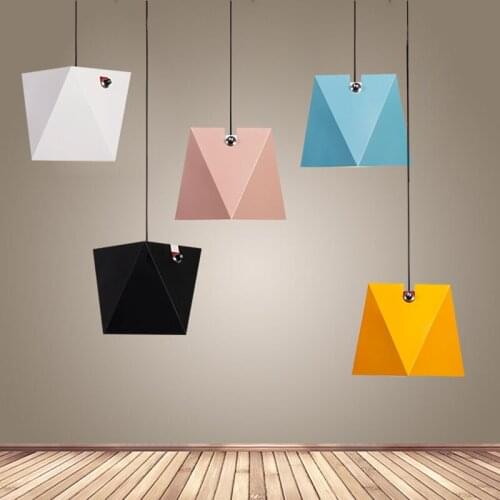Nordic Geometric Led Pendant Lights Creative Living Room Restaurant Art Decor Pendant Lamps Lamparas De Techo Colgante Moderna