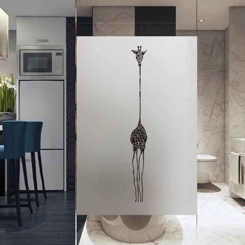 Custom Size Static Cling Window Film Giraffe Style Decorative Privacy Protection Frosted Glass Sticker For Window Door Cabinet