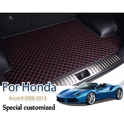 High quality Leather Car Trunk Mat For Honda Accord 2008-2013 8th Generation Cargo Liner Accessories Interior Boot