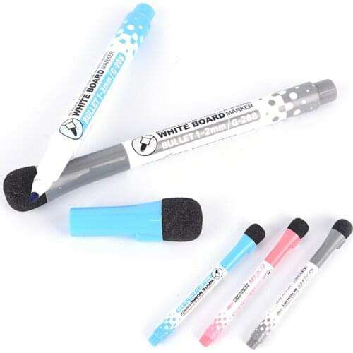 1pcs 3 Colors White Board Whiteboard Marker Pen Eraser Art Mark Pen Oil Pen Creative Double Write Wipe Erasable Marker Pen