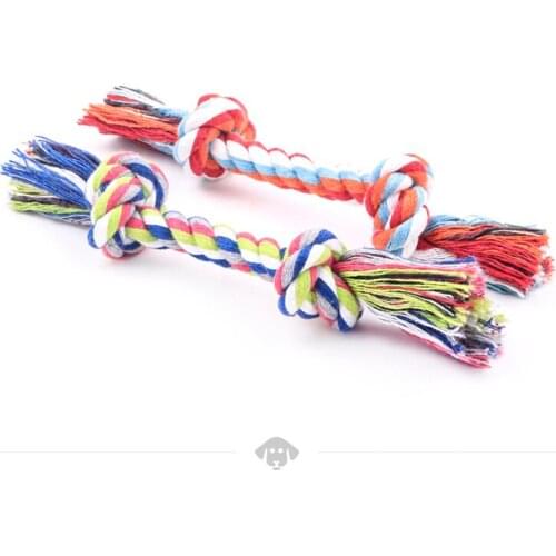 1PC Dog Toy Knot Cotton Rope Pet Puppy Chew Toys 17cm Funny Pet Dog Toy Bite Knot Molar Tooth Cleaning Tools Pet Supplies