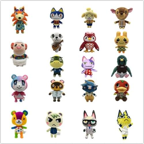 10 Styles 20cm Cartoon Game Animal Crossing Plush Toy Doll Cute Animals Rover Fox Bear Dog Owl Stuffed Toys Gifts