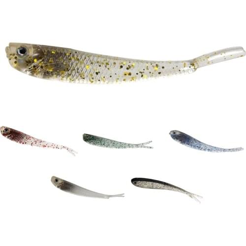 20Pcs 2.3g 7.5cm Artificial Fork Tail Soft Lures Silicone Baits Fishing Tackle forked tail silicon fishing worm bait