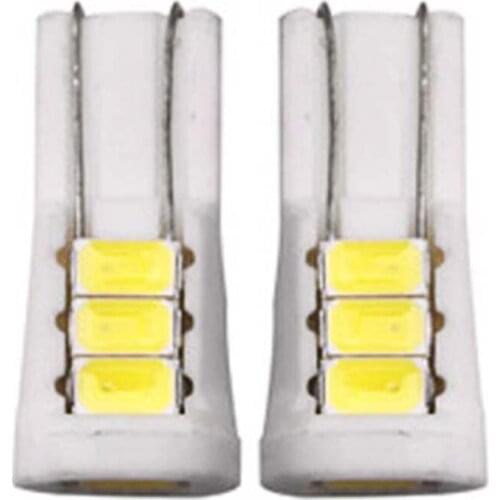 50pcs T10 LED Car signal Clearance Light 8SMD 5730 Ceramics Lamp W5W 192 501 Tail Side Bulb Wedge Parking Dome Light car Styling