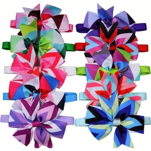 60pcs Pet Puppy Dog Cat Ribbon Bow Ties&Bowties Adjustable Geometric Figure/Wave Bowknot Dog Collar Dog Accessories Pet Supplies