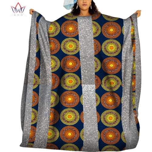 Ankara Women African Clothes Robe Bazin Riche African Design Clothing Dashiki Women Robe Maxi Dresses for Women Plus Size WY9263