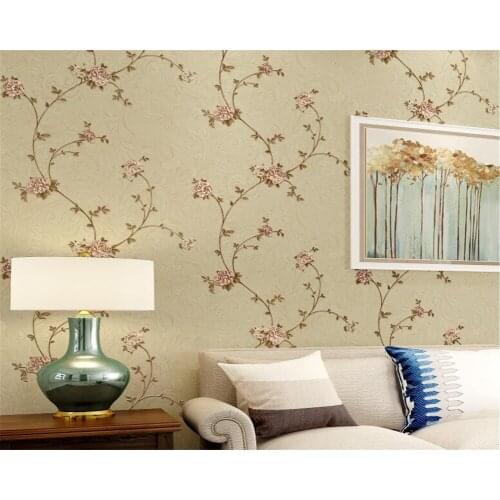 Beibehang Wallpaper European pastoral bedroom warm wallpaper 3D wall paper small floral living room TV background 3d wallpaper