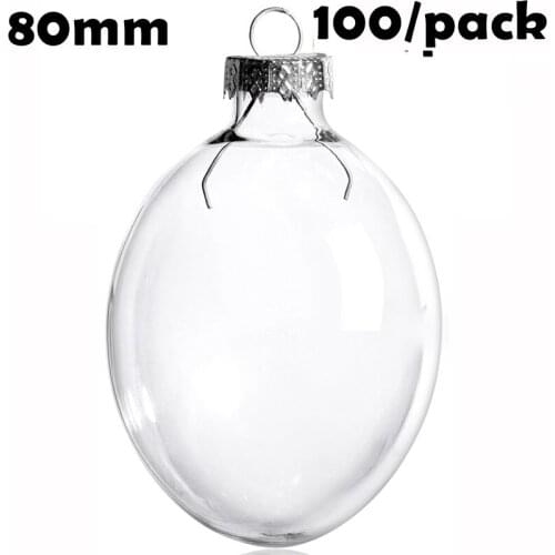 Free Shipping DIY Paintable Christmas Xmas Decoration Ornament/Ball 80mm Glass Egg, 100/Pack