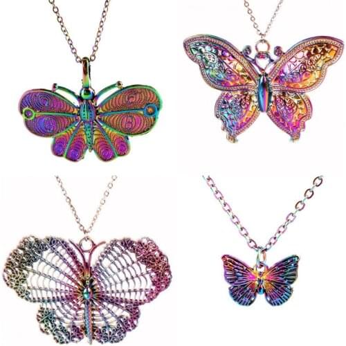 Boho Style Animal Butterfly Pendant Necklaces Trendy Handmade Women Party Gift Chain Choker Jewelry Accessories