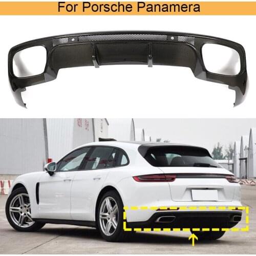 Carbon Fiber Car Rear Bumper Diffuser Lip for Porsche Panamera 2017 2018 2019 Rear Bumper Diffuser Lip Spoiler