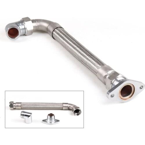 38MM Wastegate Braided Flex SS Dump Pipe Kit Stainless Steel Weld flange