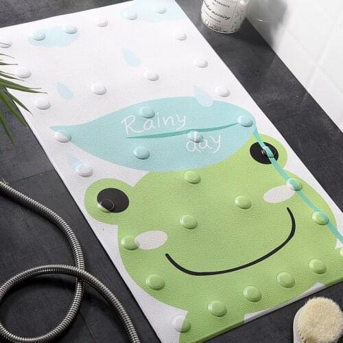 Kawaii Animal Pattern PVC Toilet Bathroom Non-slip Mat Household Bathroom Mats Shower Room Massage Foot Mat Pads Suction Pad